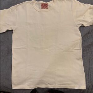 Japanese Fabric Heavyweight Men's Ecru Crewneck T-Shirt